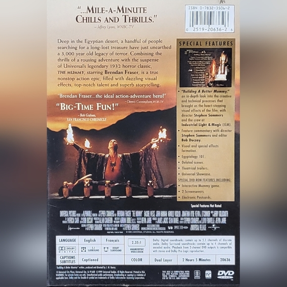 The Mummy widescreen collector's edition movie DVD EUC - Picture 2 of 2